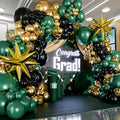 ALL-IN-1 Emerald Green Black Gold Balloons Arch Kit by SherylDecor