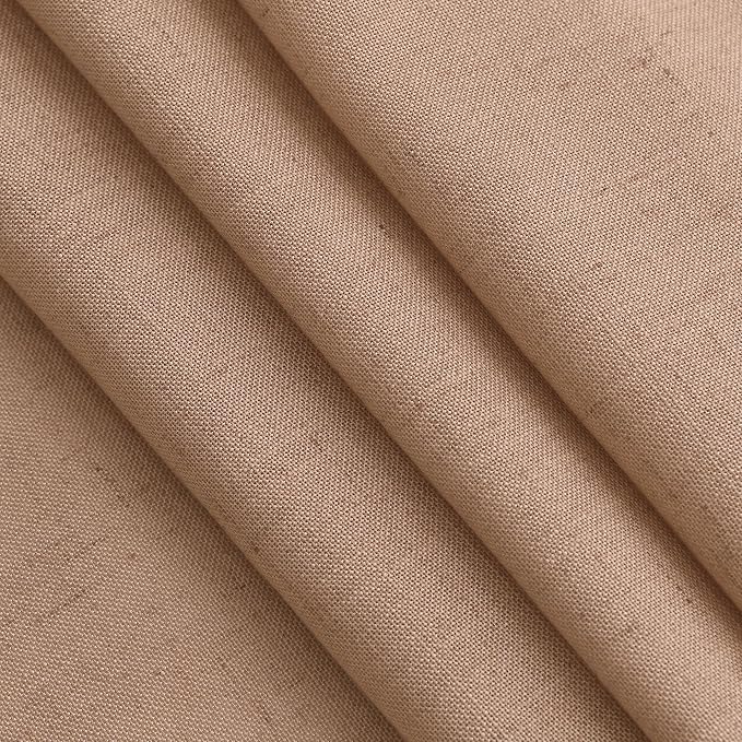 Peach Linen Curtains 102 Inches Long Rod Pocket Back Tab Drapes 2 Panels Set - Image 4