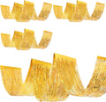 4 Pcs 15ft Gold Metallic Foil Ceiling Fringe Curtains, Party Decor Fringe Drapes by Breling