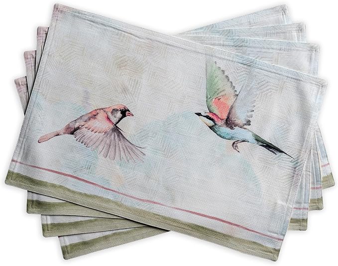 Maison d' Hermine Placemats Set of 4 Reusable 100% Cotton | Cloth Place Mats by MaisondHermine