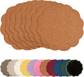AHHFSMEI Round Faux Linen Placemats Set of 8 Heat Resistant Non-Slip Stain by AHHFSMEI