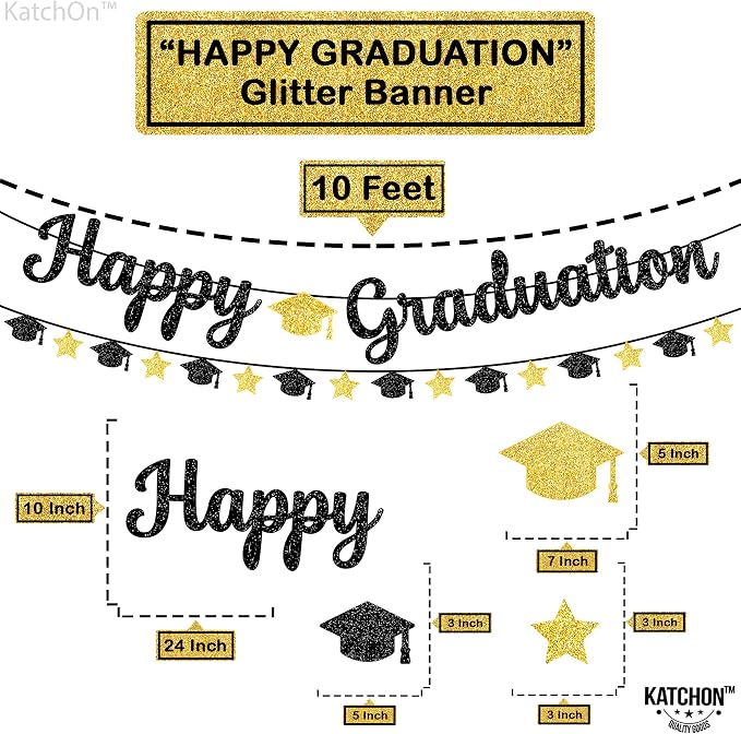 KatchOn Glitter Happy Graduation Banner | No DIY, Pre-Strung, 2026 Graduation - Image 4