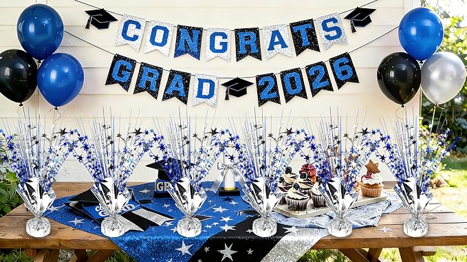 Graduation Table Centerpiece Party Decoration Foil Spray Centerpiece | Star - Image 7
