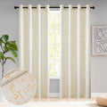 Taisier Home Gold Foil Print Linen Textured Curtains Geometric Dots Pattern by TaisierHome