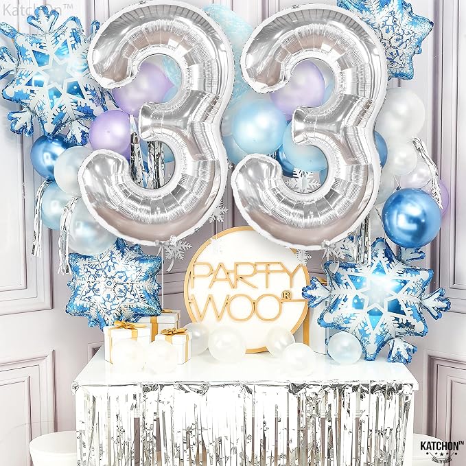 KatchOn 33 Balloon Numbers Silver 40 Inch, 33 Birthday Decorations | 33 number - Image 7