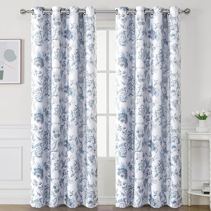 H.VERSAILTEX Blackout Curtains 96 Inch Length 2 Panels Set Floral Print Curtain - Image 2