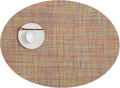 Chilewich Mini Basketweave Placemats, Woven Oval Placemats Set of 4 | Reusable by Chilewich