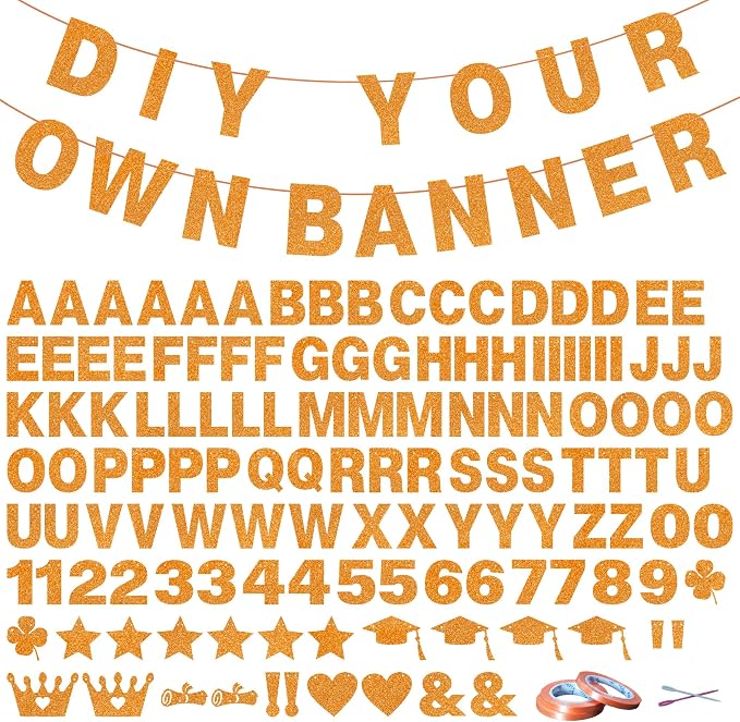 131 PCS Custom Banner DIY Letter Banners Personalized Banner | Make Your Own by Unknown