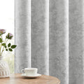 Beauoop Grey Floral Jacquard Blackout Curtains by Beauoop