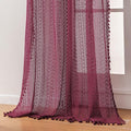 WAZZIO Boho Lace Curtains 84 Inches 2 Panel, Light Filtering Privacy Tassel & by WAZZIO