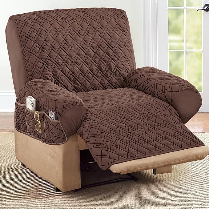 Collections Etc Diamond-Shape Quilted Stretch Recliner Cover - Image 2