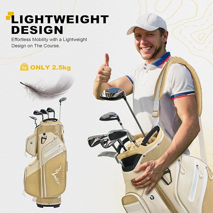 Golf Cart Bag, 15 Way Organizer Divider Top with Handles and Rain Cover