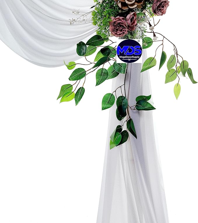 MDS Halloween Chiffon Draping Fabric - 1 Panel, 30" Wide x 30ft Long - Sheer Spooky Arbor & Canopy Drapery for Haunted House Backdrops, Party Ceilings, DIY Costumes & Themed Events - Cool Gray