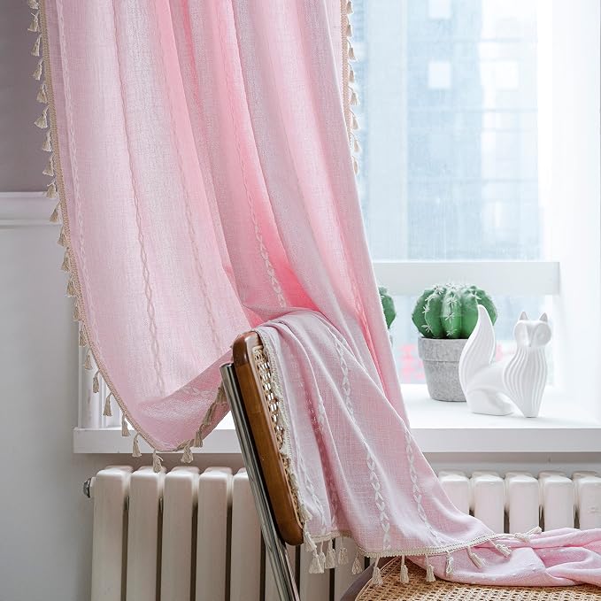 Sutuo Home Boho Curtains for Bedroom 96 Inches Long, Light Filtering Farmhouse - Image 4
