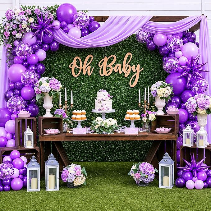 Purple Balloons Arch Kit for Birthday Party Decorations | 140Pcs Metallic Dark - Image 7
