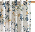 MYSKY HOME Linen Floral Kitchen Curtains 45 inch Length 2 Panels Set Over Sink by MYSKYHOME