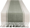 DII Dobby Stripe Table Runner, 13x108 Artichoke & Cream Background | Woven by DII