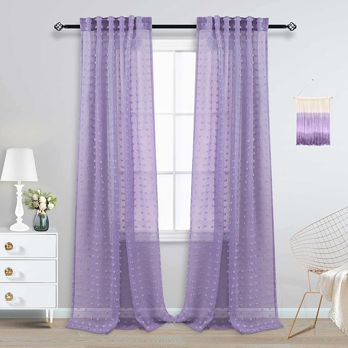 Lavender Sheer Curtains 96 Inches Long - Image 2