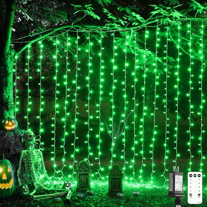 JMEXSUSS 300 LED Green Curtain Lights by JMEXSUSS