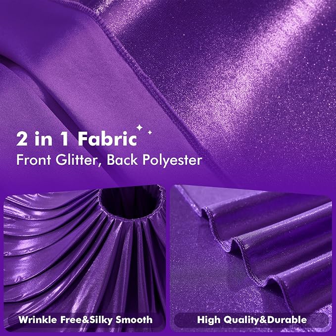 20ftx10ft Shimmer Purple Sequin Backdrop Curtain - Image 5