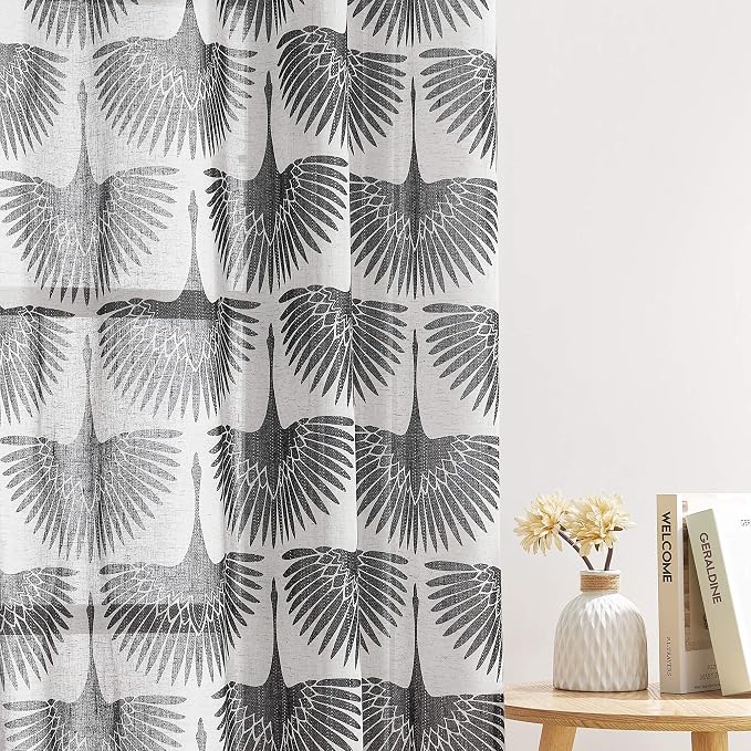 KGORGE Sheer Curtains Geometric Pattern - Image 4