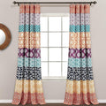 Lush Decor Bohemian Stripe Window Curtain Panels, Pair 52" W x 84" L Fuchsia & by LushDecor