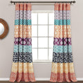 Lush Decor Bohemian Stripe Window Curtain Panels, Pair 52" W x 95" L Fuchsia & by LushDecor