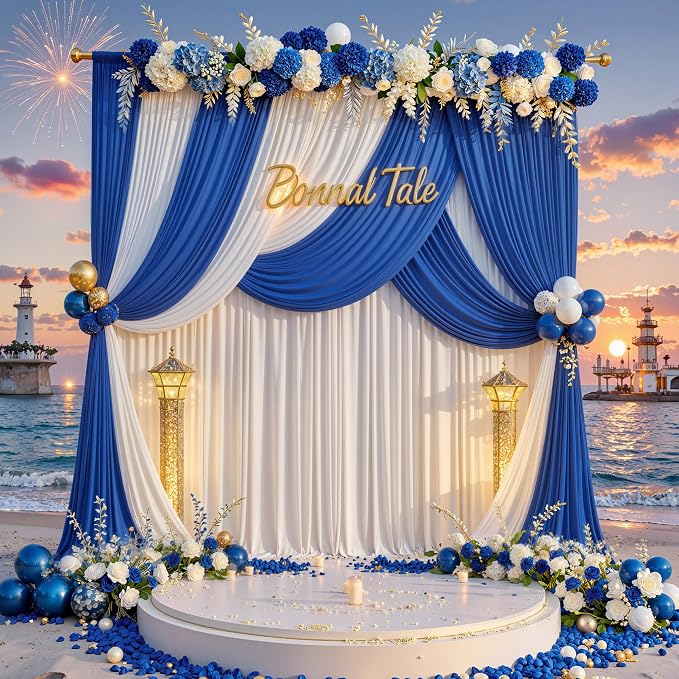 Outpain 20 ft x 8 ft Royal Blue Backdrop Curtain Panels, 4 Panels 5 ft x 8 ft - Image 8