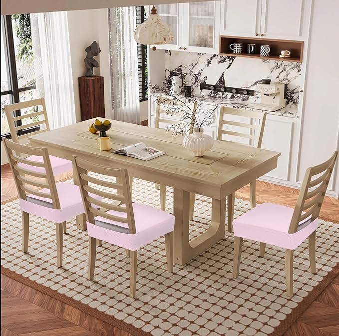 Smiry Waterproof Seat Covers for Dining Room Chairs, No Rear Covers | Stretch - Image 8
