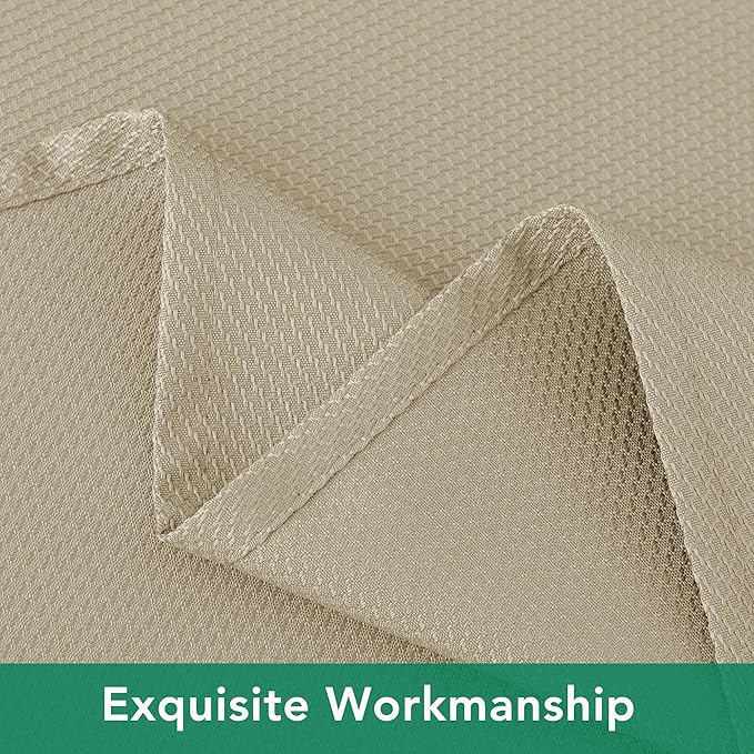 Biscaynebay Textured Fabric Tablecloths 90x156 Inches Rectangular, Natural Water Resistant Tablecloths for Dining, Kitchen, Wedding, Parties etc. Machine Washable