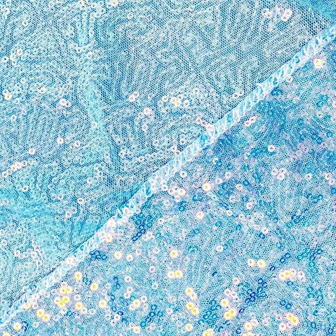 Sugargirl Mermaid Blue Sequin Backdrop Curtain 6 Panels 2FTx8FT Glitter Mermaid - Image 8