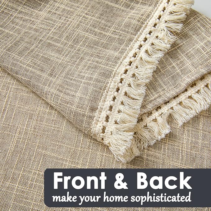 Beda Home Tassel Linen Textured Swag Curtain Valance - Image 3