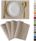 Demetex Burlap Placemats Set of 4 Heat Resistant Decorative Cloth Place Mats by DEMETEX