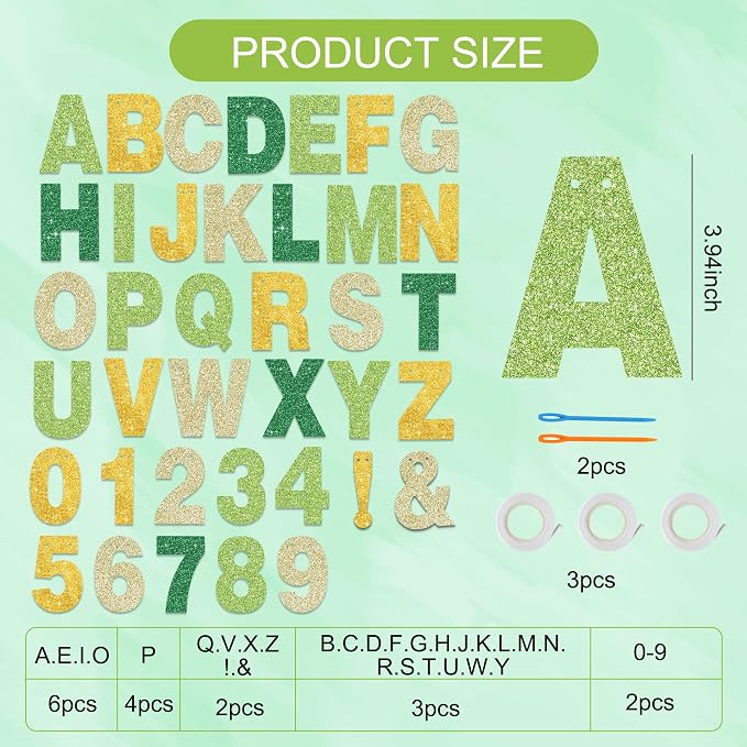 BEISHIDA 116 PCS A-Z DIY Letter Banner Kit Make Your Own Banner Including 111 - Image 5