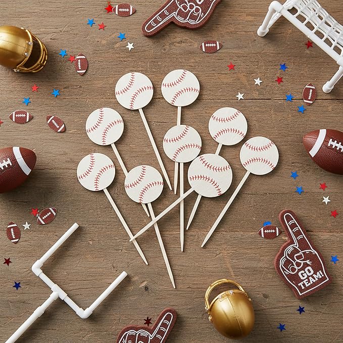 TICIAGA Baseball Wooden Floral Picks - Image 3