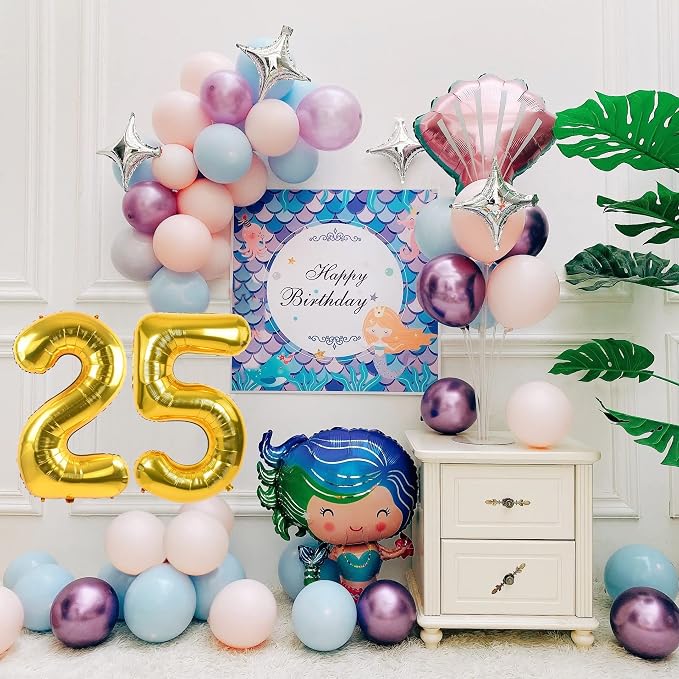 40 Inch Gold 25 Balloon Numbers, 25th Birthday Party Decorations | Large Self - Image 2