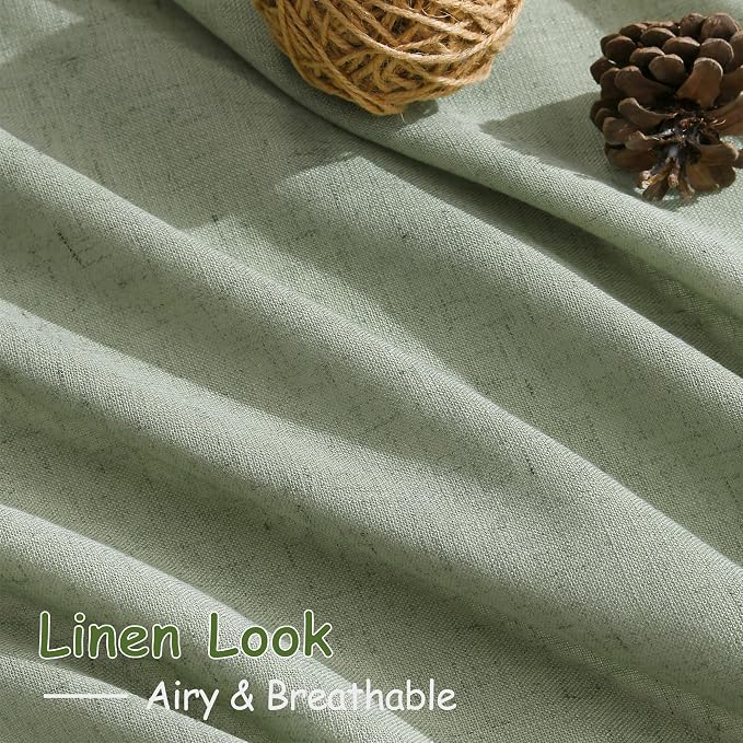 Light Sage Linen Curtains 100 Inches Long - Image 5