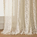 WAZZIO Boho Lace Curtains 2 Panels 108 Inches -Cute Vintage Victorian Sheer by WAZZIO