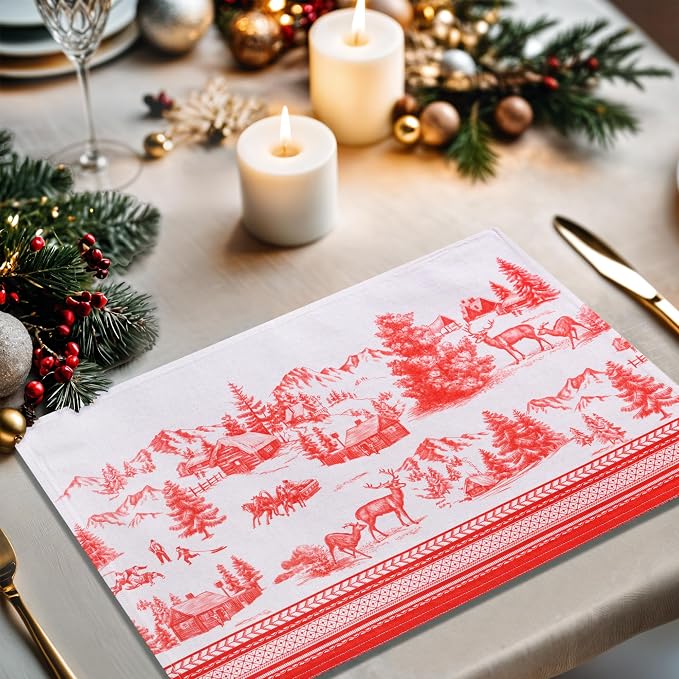 Maison d' Hermine Placemats Set of 4 Reusable 100% Cotton | Cloth Place Mats - Image 5