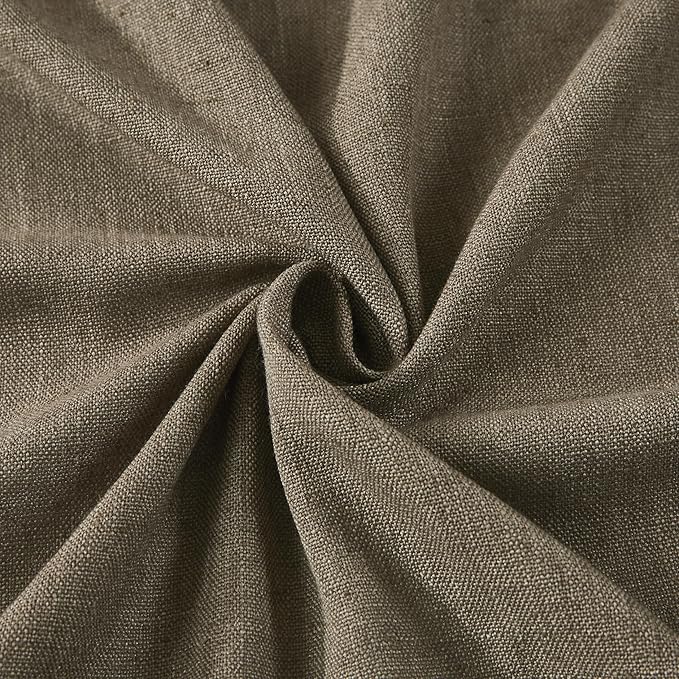 Vision Home Brown Pinch Pleated Semi Sheer Curtains Textured Linen Blended Light Filtering Window Curtains 120 inch for Living Room Bedroom Pinch Pleat Drapes with Hooks 10ft 2 Panels 40" Wx120 L