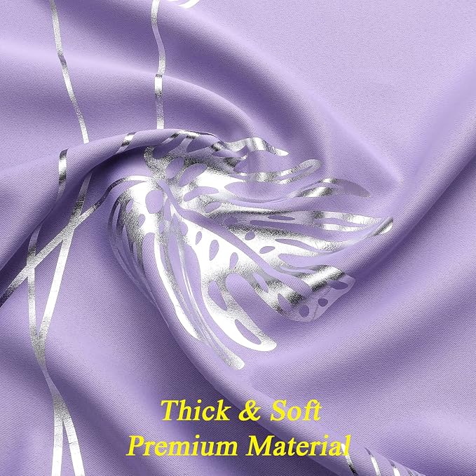 Lilac Blackout Curtains for Living Room, Room Darkening Curtains - Image 5