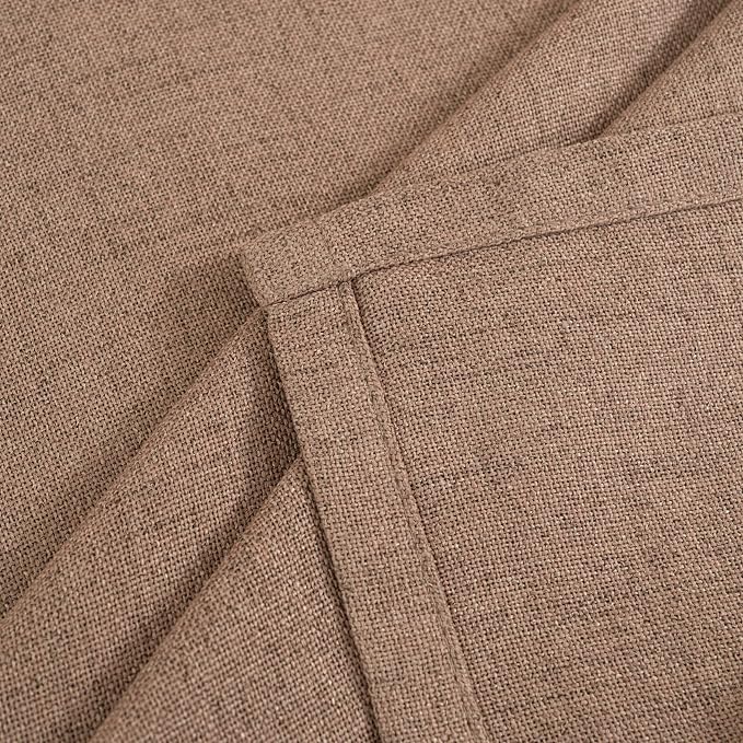YoungsTex Mocha Brown Linen Kitchen Window Curtains 40 Inch Length, Short Semi - Image 9