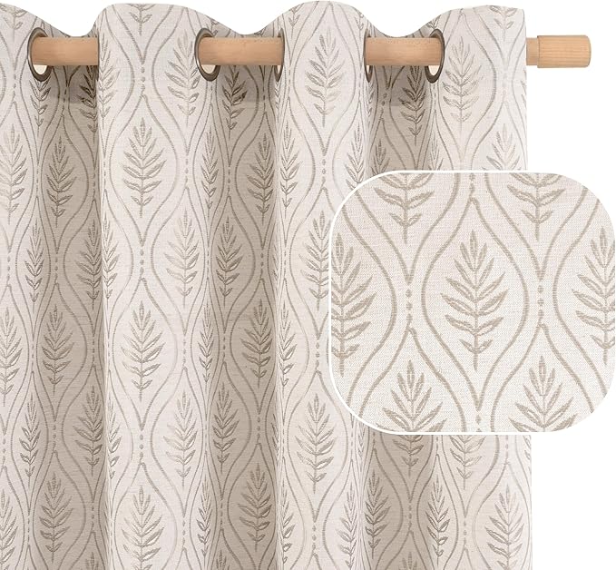 BGment Camel Curtains for Living Room 84 Inches Long, Natural French Country - Image 2