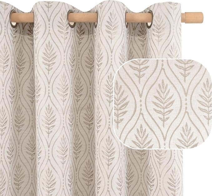 BGment Camel Curtains for Living Room 96 Inches Long, Natural French Country - Image 2