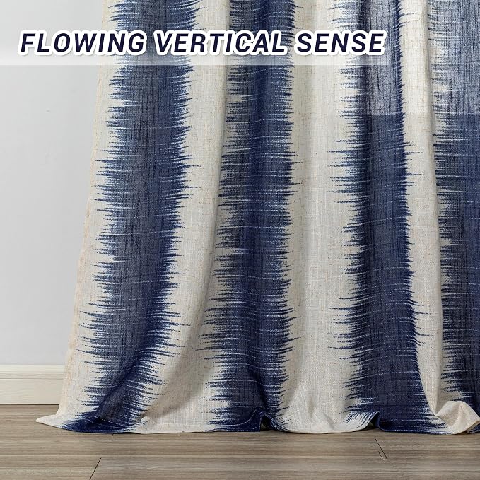 MYSKY HOME Navy Blue Curtains 95 Inch Length 2 Panels Set, Soft Touch Semi - Image 6
