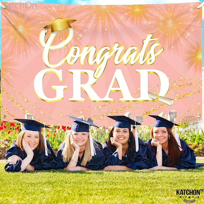 KatchOn Graduation Decorations 2026 Congrats Grad Banner Rose Gold | Graduation - Image 7