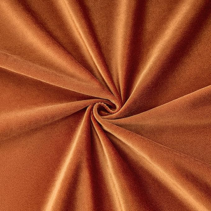 Velvet Burnt Orange Blackout Curtains 120 inch Length - Image 8