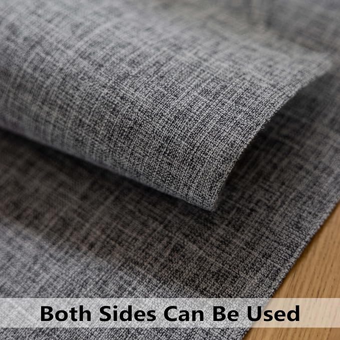 Demetex Cloth Placemats Set of 6 Table Mats Gray Linen Place Mats - Image 4