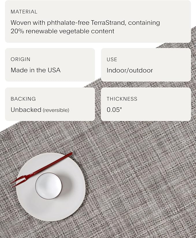 Chilewich Mini Basketweave Placemats, Woven Oval Placemats Set of 4 | Reusable - Image 4
