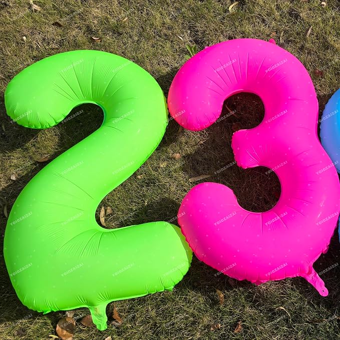 40IN Fluorescent Green Number 1 Balloons Glow In The Dark Green Balloon | - Image 4